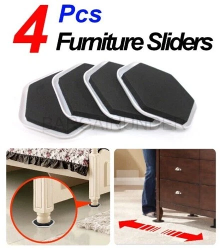 4 Pcs Floor Protector Furniture Sliders Pads Carpet Felt Gliders Feet Movers