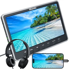 12" Car Headrest DVD Player Back-Seat TV Monitor 1080P HDMI AV in & Out+Headsets