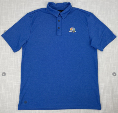 NBCSN Logo Blue Stormtech Dry Fit Short Sleeve Polo Shirt Mens Sz M EUC
