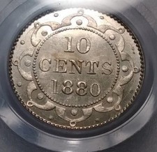 Newfoundland Canada 1880 PCGS Ten 10 Cent Silver Dime Specimen 64 Maritime Coin