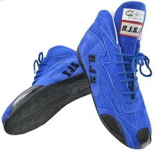 RACING DRIVING SHOES BLUE MID TOP SIZE 14 SFI 3.3/5 RJS RACING ARCA ADRL IHRA