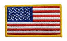 American Flag Old Glory Fully Embroidered Iron On Patch 3.8" x 2.125" Patriot