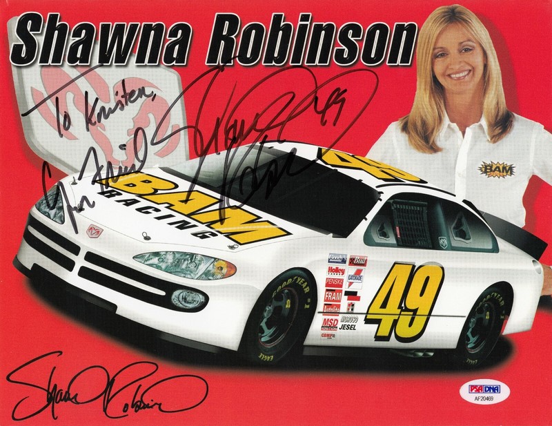 Signed Shawna Robinson Photo 11"x8 3/4" NASCAR #49 PSA/DNA Certified (A8050)
