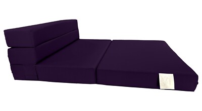 Queen Folding Foam Mattresses, Portable Chair Bed Lounger, 6 x 60 x 80, Purple