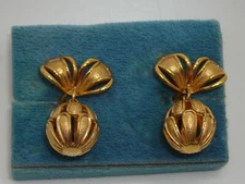VINTAGE 1950-60'S FORSTNER GOLD FILLED DANGLE EARRINGS! NEW ON CARD!