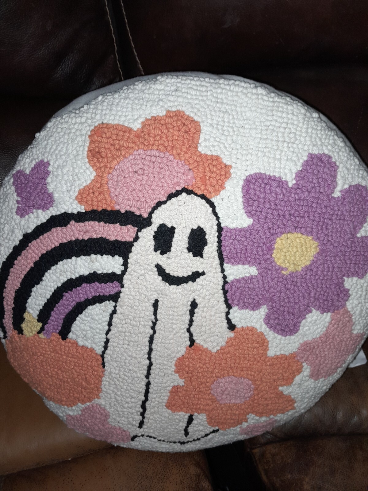 Cupcake & Cashmere White Halloween Themed Decorative Pillow  -image