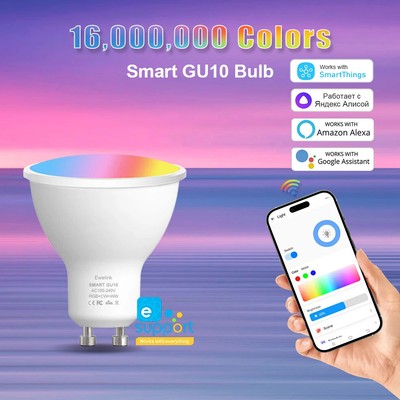 GU10 WIFI Zigbee LED Leuchtmittel 5W RGBW Glühbirne Licht Smart Life APP Alexa #