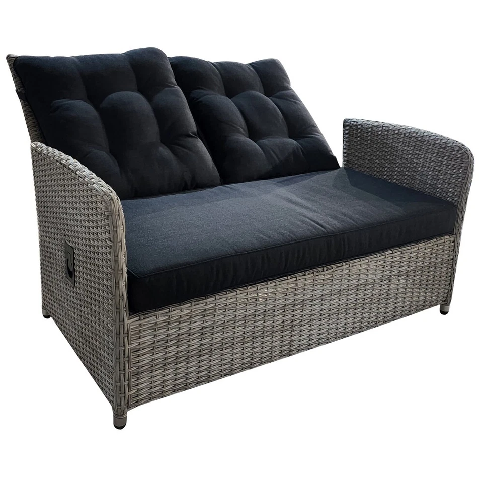 Lounge Set 4-tlg. Dayton Garten Sitzgruppe mit Tisch Loungegarnitur Grau - Bild 4 von 4