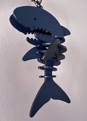 NWT COACH SHARKY LARGE BLUE SKELETAL BAG CHARM / FOB / KEY RING