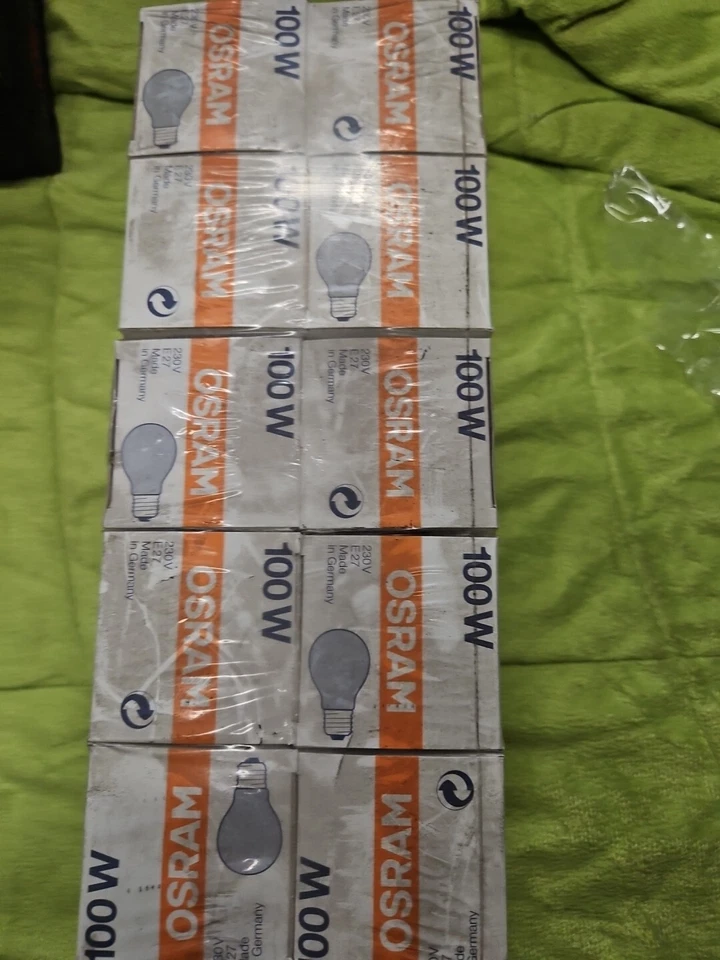 10 X OSRAM GLÜHLAMPE Standart 100W E27 230V Matt BIRNE LAMPE, Neu/ovp New - Bild 3 von 4