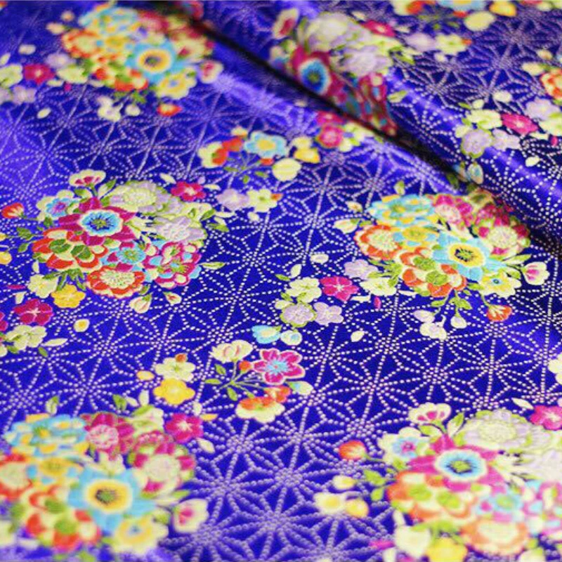 Flower Chinese Brocade Satin Fabric Cloth Dress Craft Faux Silk DIY Sewing Craft - Image 4 of 4