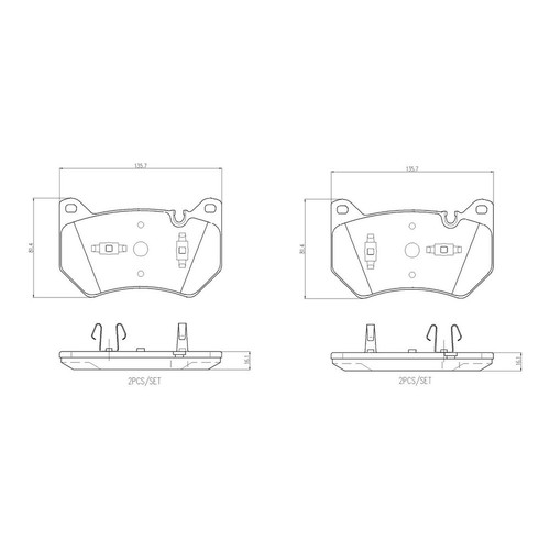 BREMBO P85181 Bremsbeläge Satz für Audi Q5 - 第 1/2 張圖片