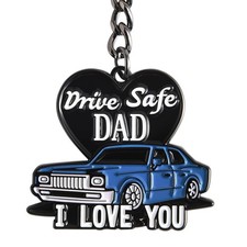 Drive Safe Keychain for Dad-I Love you Dad Gifts from Daughter Son Wife, Key Cha