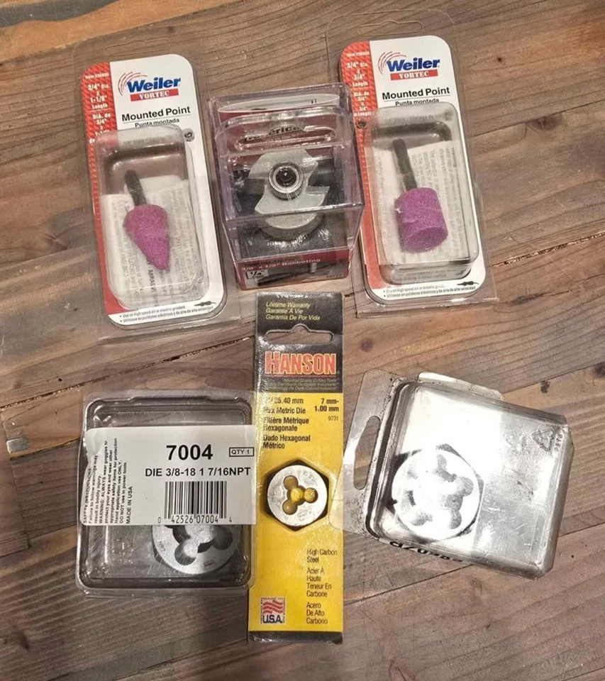 Lot Misc Tools -  Bits, Wheel Brush, Thread Repair File, Nut Splitter, Chuck Key - Image 4 of 4