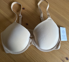 32D Auden Smooth Lightly Lined Comfort Wire T-Shirt Bra Beige Adjustable straps
