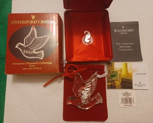 Vintage Waterford Crystal Memories Ornament Collection (2001 Dove) 10th Edition