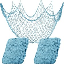 Shappy 2 Pcs Fish Net Decorative 80 x 40 Inch, Wall Hanging Fishnet for Blue