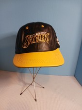 Vtg Pittsburgh Steelers Genuine Leather Hat USA Made Snapback Modern Team NFL