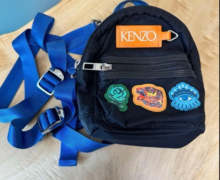 KENZO Icon Mini Backpack Black Nylon Patch Design… - image 1
