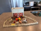 Vtg 1986 Fisher Price Little People Farm Barn #2501 Moo Sound & Accessories Lot