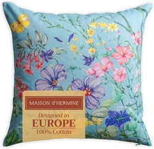 Decorative Pillow Covers 18 x 18 inch Square 100 Cotton Throw with Invisible
