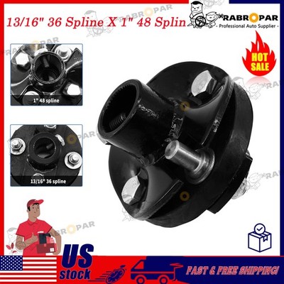 13/16'' 36 Spline x 1'' 48 Spline Steering Rag Joint Chevy Power Box Rack Coupler