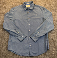 Original Penguin Men s Size Large Blue Check Button Front Shirt Classic Fit
