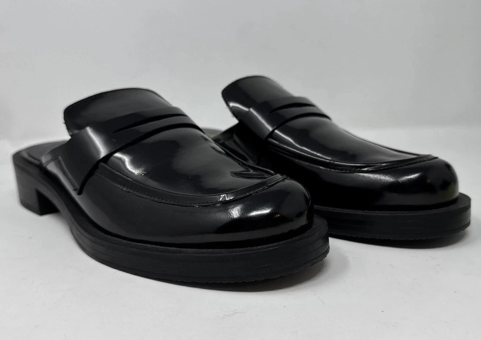 Stuart Weitzman Palmer Bold Mocasín Mula Talla 8.5 Negro NUEVO