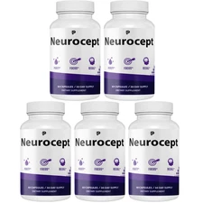 Neurocept Capsules, Max Strength, Neuro Cept Cognitive Supplement- 5 Bottles