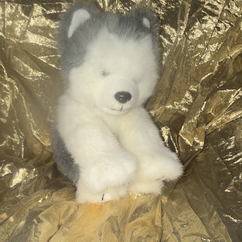 Ty Classic Gray & White Husky Dog Plush Beanbag Stuffed Animal