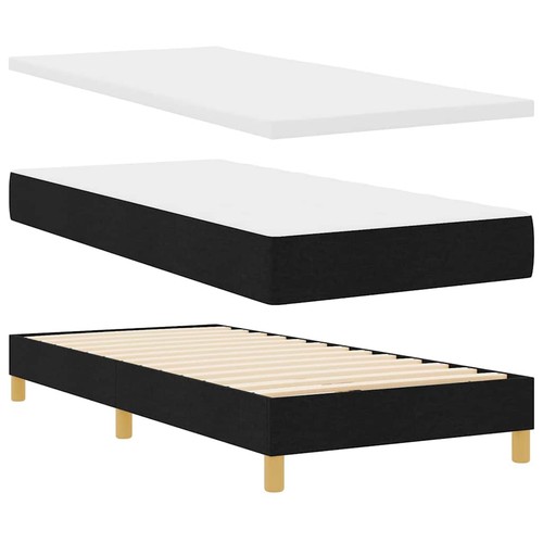<strong>Letto a Molle< / strong> Nero 90 x 200 cm Tessuto - Foto 2 di 6