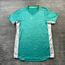Nike Court Shirt Mens Small Green Tennis Training Advantage Slim Fit