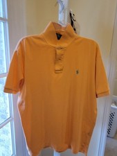 Polo Ralph Lauren Polo Shirt Orange Short Sleeve Pony Mens Large