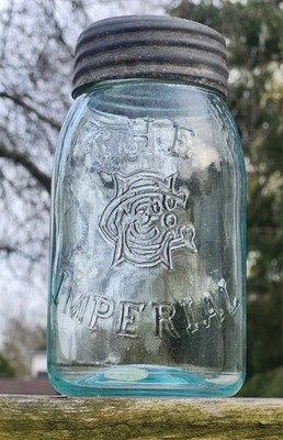 THE IMPERIAL EG Co Excelsior Midget Small Mouth Pint PT Mason Sealer Fruit Jar