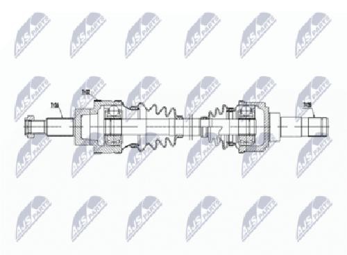 NTY Drive Shaft NPW-JG-008 For Jaguar, Rear Axle Left, 780 mm