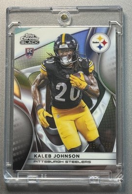 2025 Topps Chrome Black Kaleb Johnson Refractor RC /299 #141 Steelers