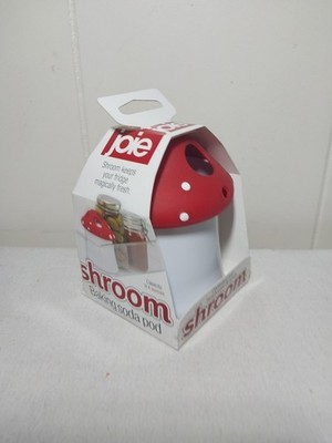 Joie Shroom Baking Soda Pod Mushroom refrigerator odor remover red container NEW