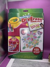Kids Car Toy Crayola Dry Erase Travel Pack Fold  Go Board 5 Markers EZ Erase