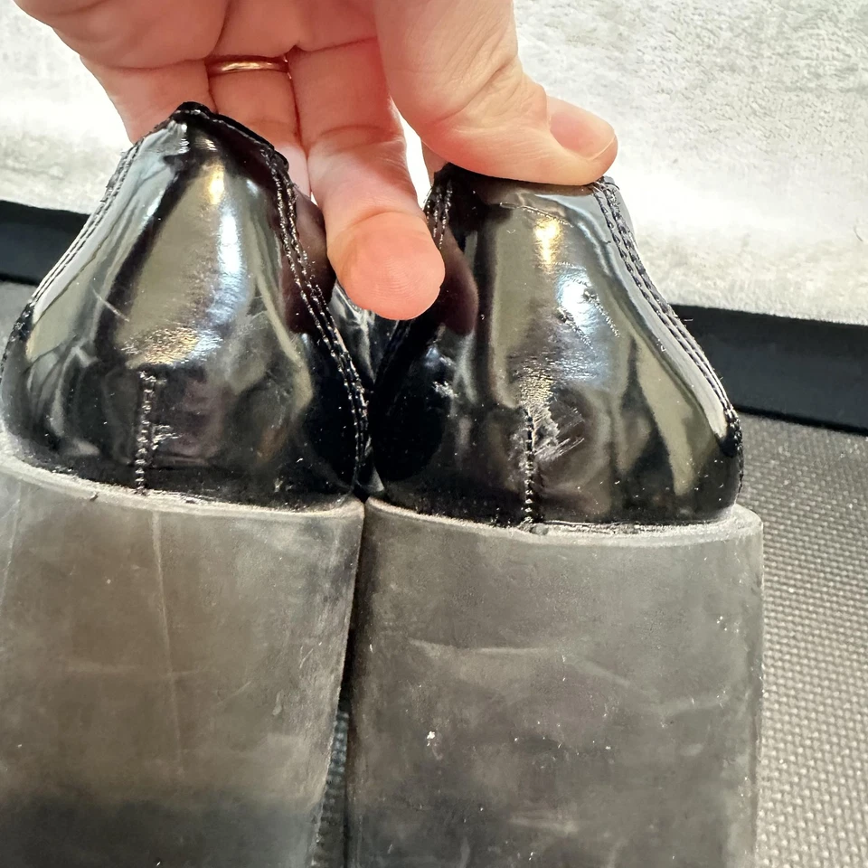 Винтажный Qupid платформе Оксфорд туфли женщин размер 8 черный патент Y2K G-BREA - Изображение 4 из 4