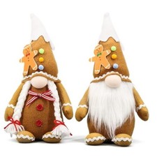 Christmas Gingerbread Man Gnomes Plush Couple - Xmas Gingerbread Gnomes Elf