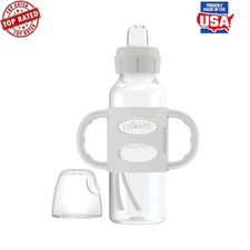 Silicone Sippy Spout Bottle W/Easy Grip Handles 8oz BPA Free Travel Safe 6m New