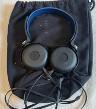 SONY MDR-XB400 Wired Extra Bass Stereo Headband HeadphonesBlack-Blue w/Sonos Bag