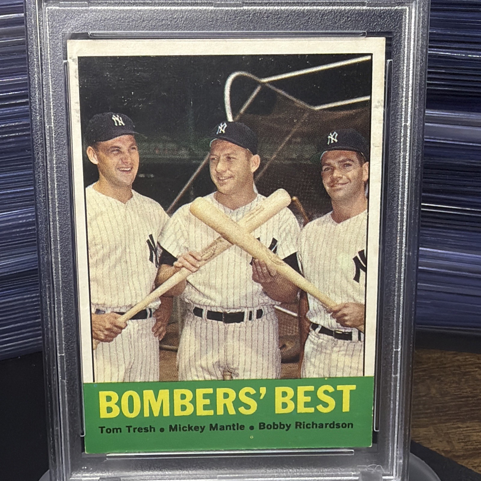 1963 Topps - Mickey Mantle, Bobby Richardson, Tom Tresh #173 view 2