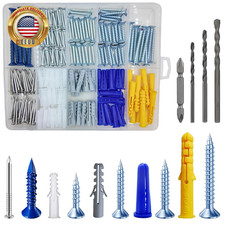 (274 Pcs) Plastic Drywall Wall Anchors Kit wi...