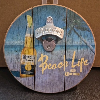 NEW Corona Beach Wall Mounted Bottle Opener Bar Decor Man Cave Patio Game Room