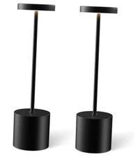 Cordless Table Lamp Set of 2, Rechargeable 5000mAh Battery Black (Set of 2)