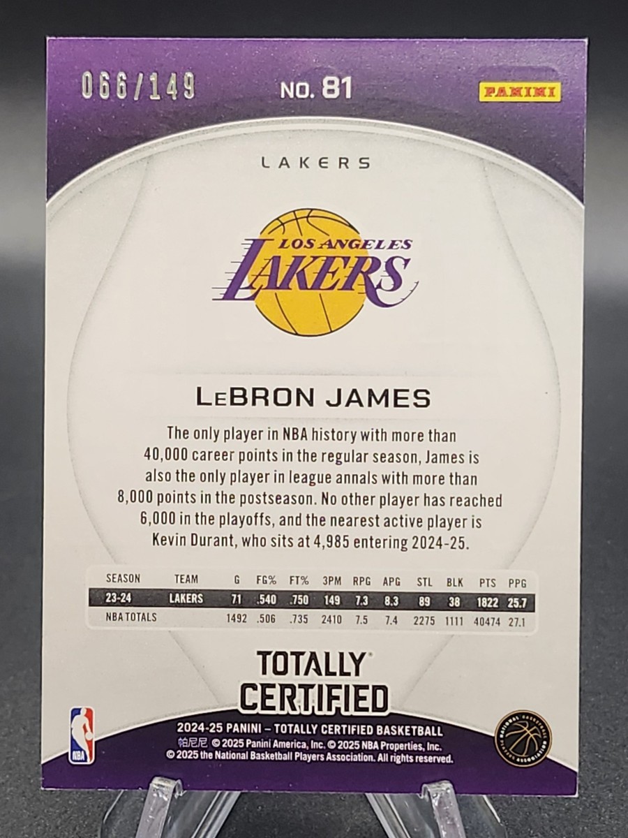 2024-25 Panini NBA Totally Certified Lebron James /149 2024-25 Panini NBA Totally Certified Lebron James /149