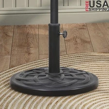 Round Umbrella Base Heavy Duty 26.5lbs Weather Resistant Fits 1.3-2in Poles New