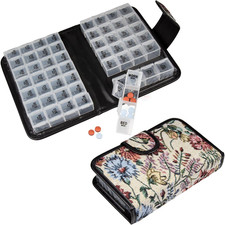 Floral Pill Case Box, 14 Day Pill Holder Pill Container  Medication Organizer