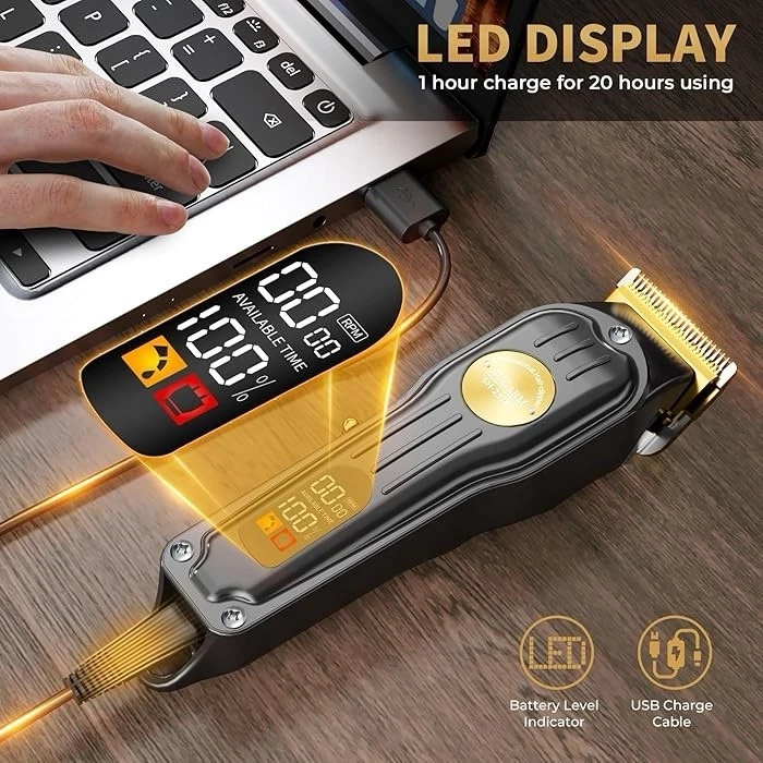 Tagliacapelli Professionale per Uomo, Tagliacapelli Professionale da Barbiere e Trimmer  - Immagine 4 di 4